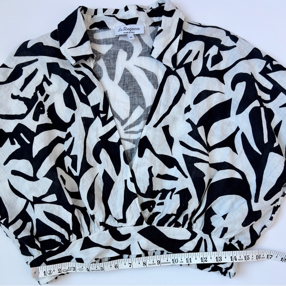 Le Raganne Black and White Patterned Blouse - Picture 6 of 9